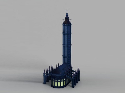 3d黑暗城堡动漫场景模型