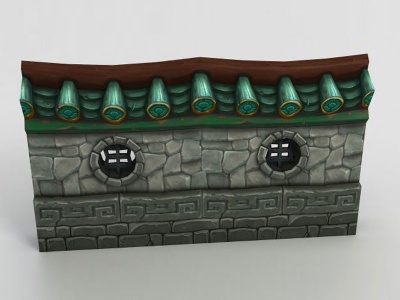 魔兽世界庭院墙模型3d模型
