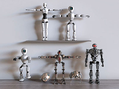 现代科幻机器人模型3d模型