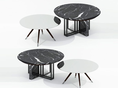 3d现代小圆桌大理石圆桌模型