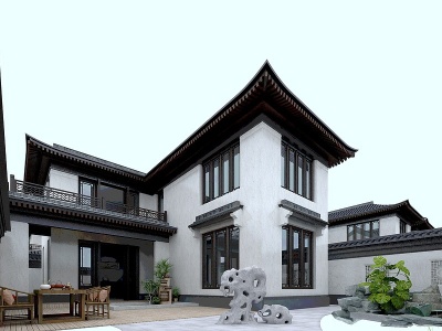 3d中式四合院建筑模型