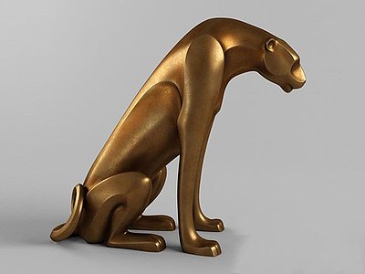 3d豹子雕塑装饰品模型