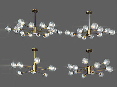 现代玻璃球形吊灯模型3d模型