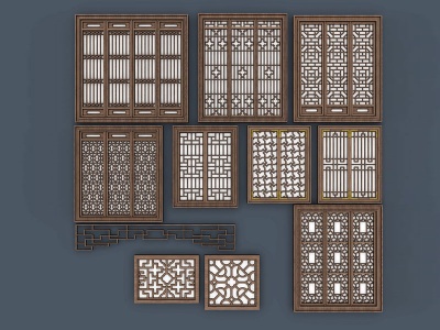 中式风格的窗户模型