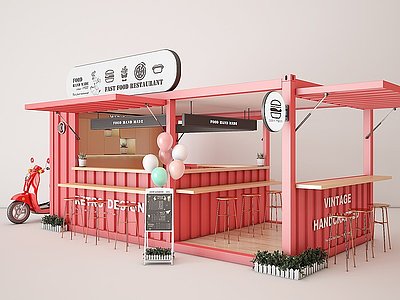 奶茶店模型3d模型