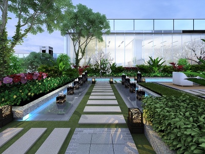 3d中式庭院模型