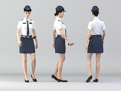 3d女警察模型