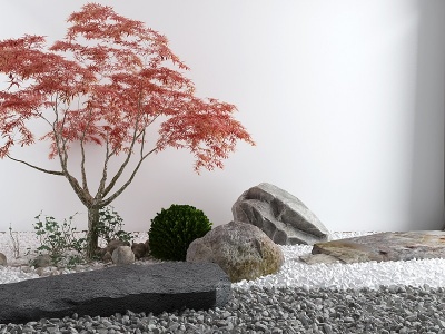 日式庭院景观小品模型3d模型