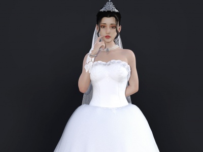 3d婚纱新娘模型