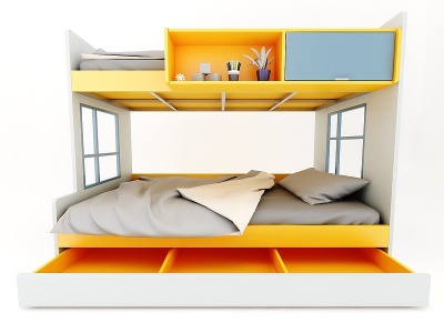 3d现代风格儿童床模型