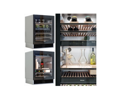 3d现代酒柜恒温柜冰箱模型