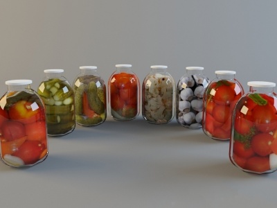 现代罐头泡菜瓶子模型3d模型