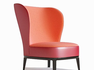 3d现代红色沙发椅模型