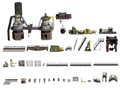 工业设备机器货架工具模型