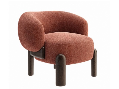 3d现代绒布沙发椅模型