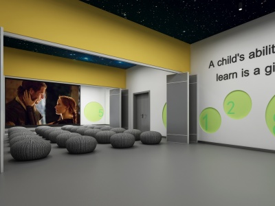 3d现代育儿园教室模型