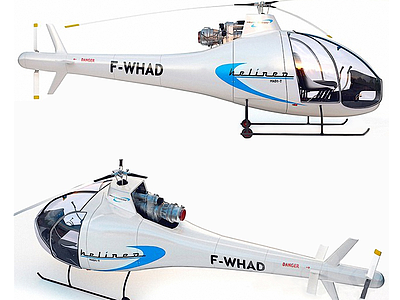 现代直升飞机模型3d模型
