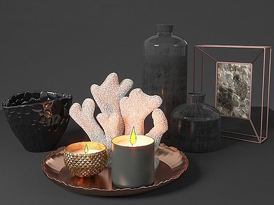 3d现代装饰摆件蜡烛模型