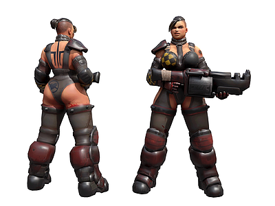 现代游戏角色女战士模型3d模型