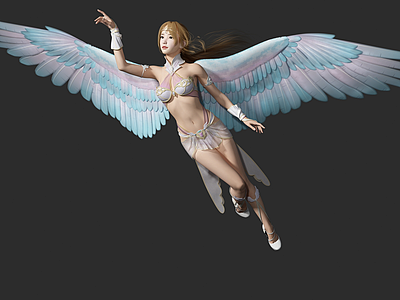 现代风格天使美女人物模型3d模型