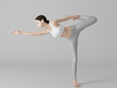 3d现代风格瑜伽美女人物模型