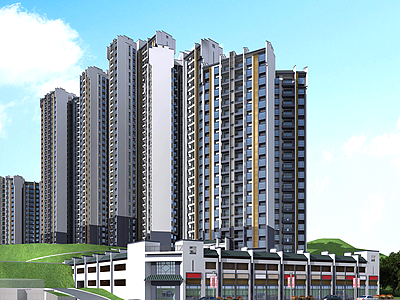 中式住宅商业街模型3d模型
