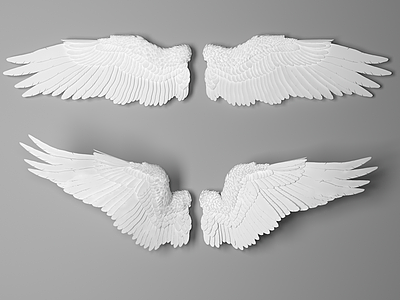 3d现代风格<font class='myIsRed'>翅膀</font>模型