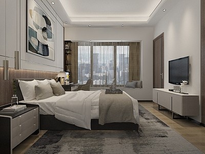 卧室大床3d模型