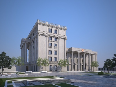 简欧法院办公楼模型3d模型