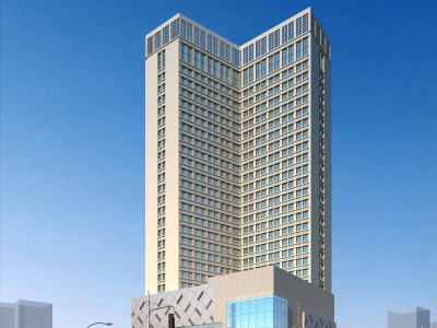 3d现代商场综合楼模型