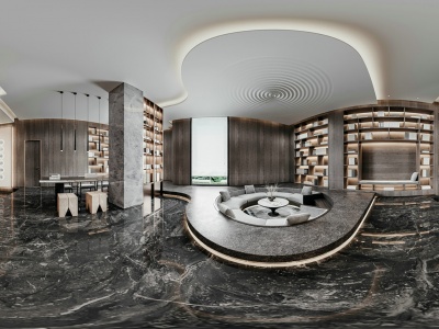 3d新中式客厅茶室会客室模型