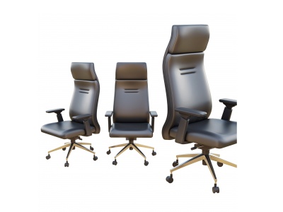 现代办公室皮革转椅模型3d模型