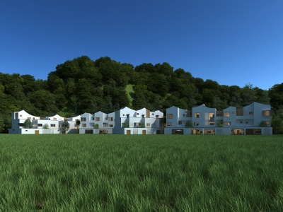 3d现代农村别墅模型