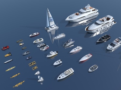 3d船游艇帆船模型