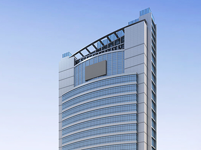 3d现代酒店办公楼模型