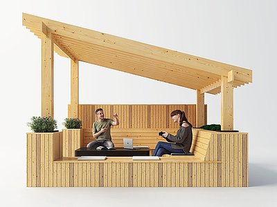 现代室内外亭子模型3d模型