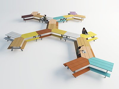 3d室外休闲桌椅模型