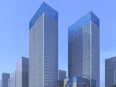 3d现代商业办公楼模型