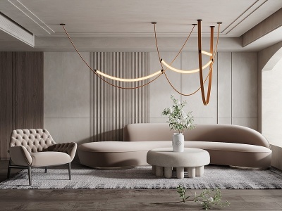 3d现代客厅异形沙发模型