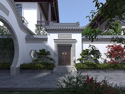 中式建筑景观模型3d模型