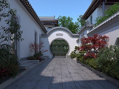 中式园林景观模型3d模型