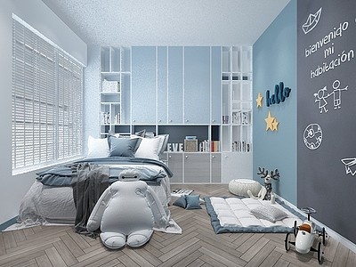 地中海风格儿童卧室模型3d模型