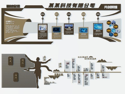 3d企业文化展板模型