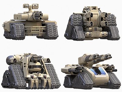 3d后现代科幻坦克装甲车模型