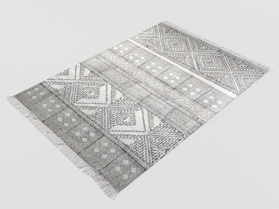 3d现代轻奢灰地毯模型