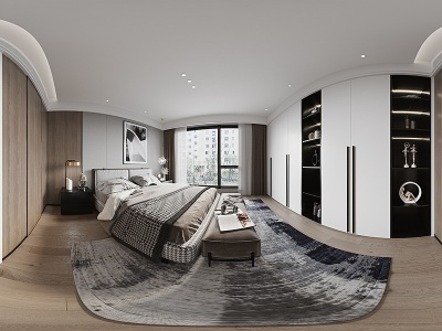 3d现代卧室模型