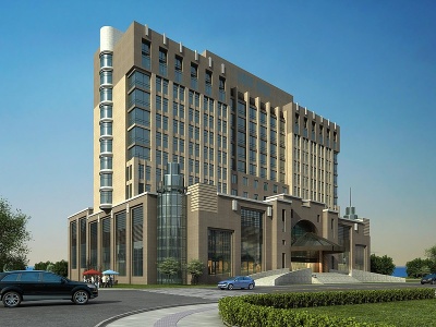 3d简欧酒店办公楼模型
