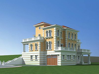 3d欧式独栋别墅别墅模型