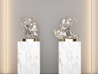 现代抽象金属雕塑摆件模型3d模型