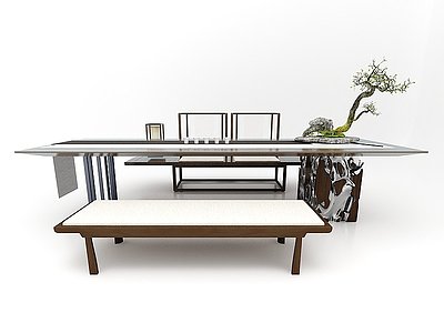 3d现代风格茶桌模型